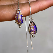 RARE crystal pipe opal threader earrings