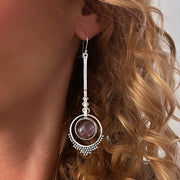 Fluorite pendulum earrings in silver