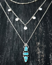 Whitewater turquoise layered necklace set in silver