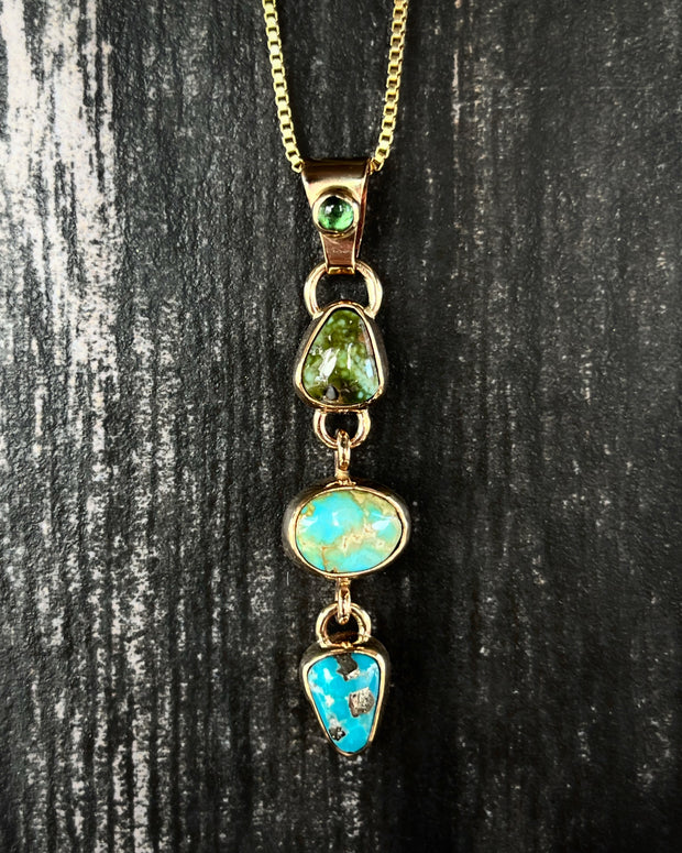 The turquoise collector's necklace in 14K gold-fill