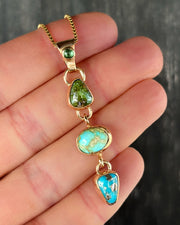 The turquoise collector's necklace in 14K gold-fill