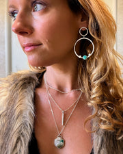 Turquoise & howlite hoop earrings in silver