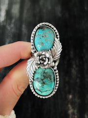 Turquoise nature ring in silver