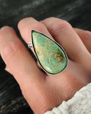 Royston turquoise ring with chocolate zircon bezel accent