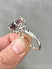 RESERVED FOR MICHAEL - Amethyst/hematite/quartz ring in silver