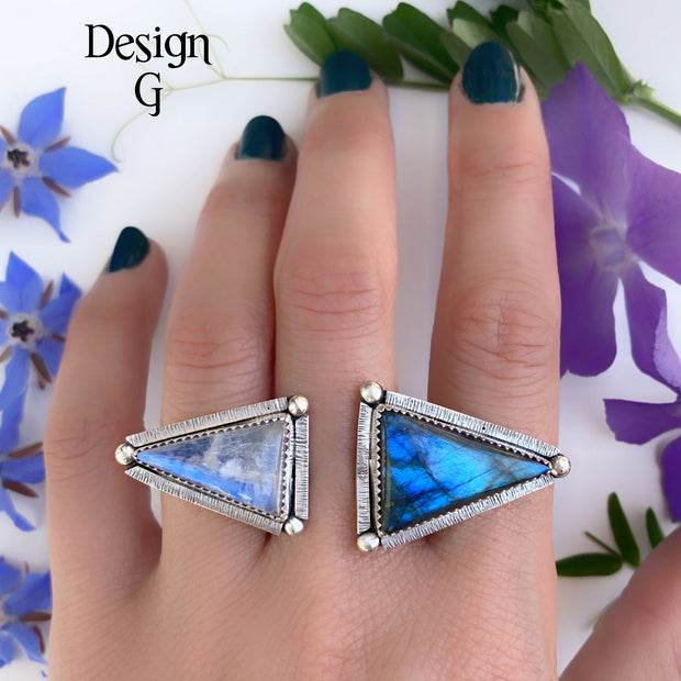 Made to order double triangle ring La Femme Boheme