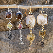 Cascading nature earrings in silver