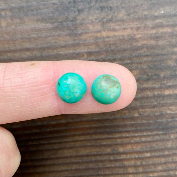RESERVED FOR ALISON - Custom turquoise stud earrings with removable hoops