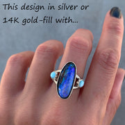 Item #12: Pipe opal & topaz ring in silver