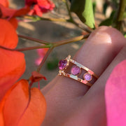 Pink tourmaline ring in 14K gold-fill - size 8 1/4
