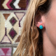 Peruvian opal studs with removable hoops in 14K gold-fill