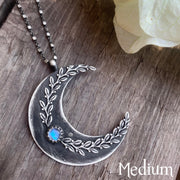 Moon & vine necklaces with moonstone