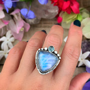 Moonstone and topaz ring or necklace