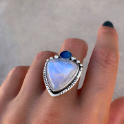 Moonstone and fire opal ring or necklace