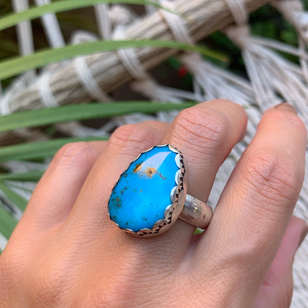 Nevada Blue turquoise ring in silver