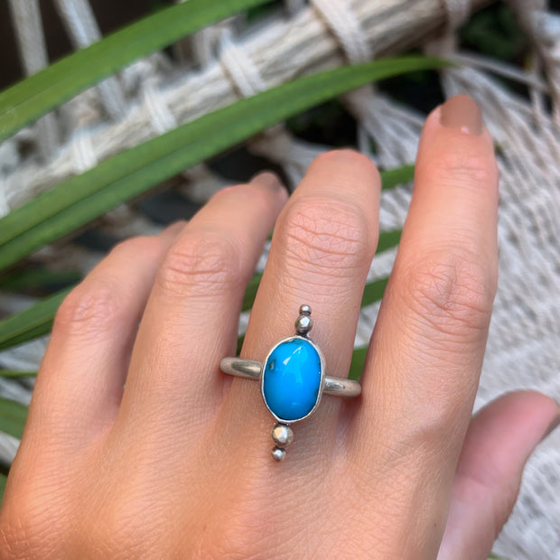 Cananea turquoise ring in silver - size 10 1/2