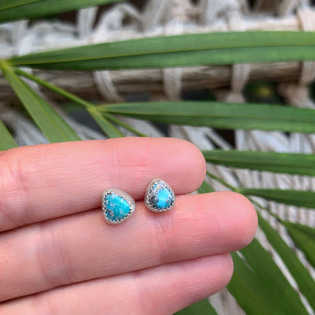 Whitewater turquoise studs in silver