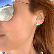 Turquoise studs with removable stamped turquoise hoops