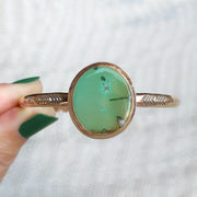 Hand-stamped Tibetan turquoise cuff in 14K gold-fill