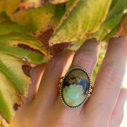 Tibetan turquoise ring in brass
