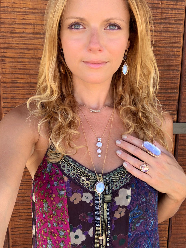 Cascading moonstone necklace in 14K gold-fill