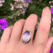 Flower terrarium ring in 14K gold-fill with solid 14K gold granules