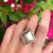 RESERVED FOR JILLIAN - Remaining balance on Pyrite square set in 14K gold-fill with solid 14K gold granules