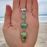 Cascading turquoise necklace in silver