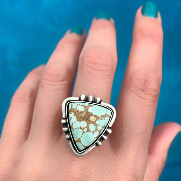 Finished-to-size Treasure Mountain turquoise ring