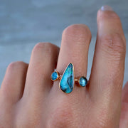 Australian opal & topaz ring in 14K gold-fill (size 7)