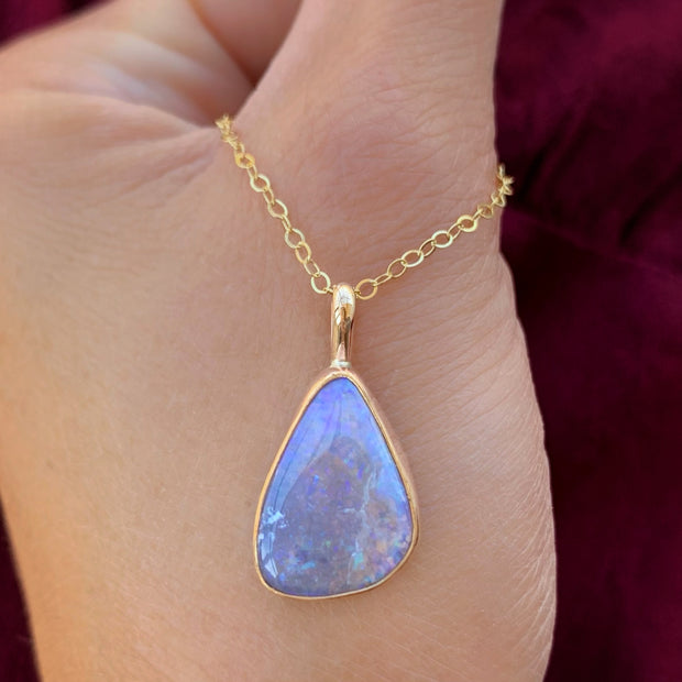Australian crystal pipe opal necklace in 14K gold-fill