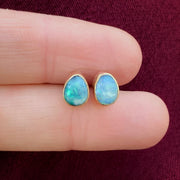 Australian opal stud earrings in 14K gold and gold-fill