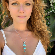 Cascading Sonoran Gold turquoise necklace in silver