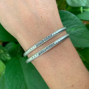 RESERVED FOR MIA - Two custom hand-stamped cuffs in silver