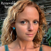 Turquoise studs with optional removable hoops, tassels or fringe add-ons