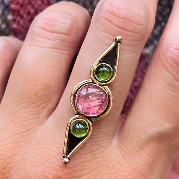 Pink spinel ring in 14K gold-fill with your choice of stones