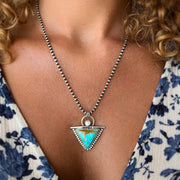 Silver triangle turquoise & howlite necklace
