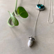 Turquoise & howlite lariat necklace in silver