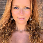 Made-to-order hand-stamped moon threader earrings with moonstone