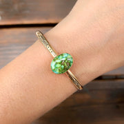 Stamped 14K gold turquoise cuff