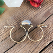 Made-to-order double-finger triple moon ring