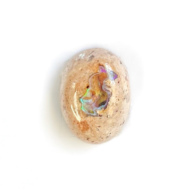 Item #35: Cutout border ring with small Mexican opal in 14K gold-fill