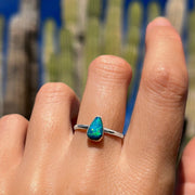 Australian opal ring in silver (size 6)