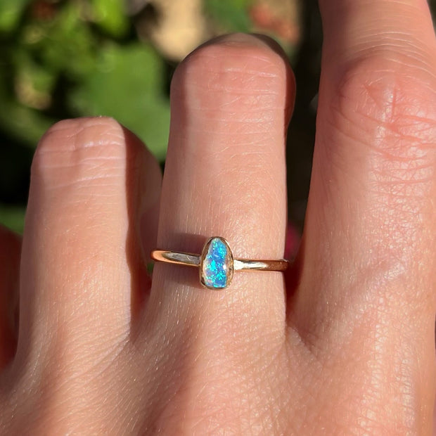 Australian pipe opal ring in 14K gold-fill (size 6-1/4)