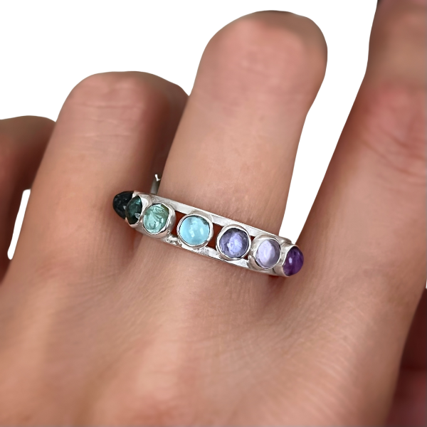 Ombré ring in silver - size 7 1/2