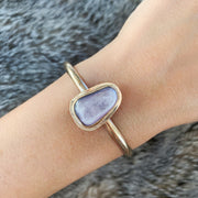 14K gold-fill stacking cuff with rare flashy lepidolite
