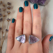 Rare lepidolite ◀︎▶︎ ring in silver finished in your size