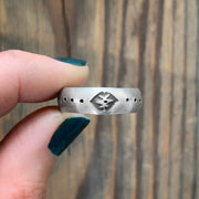 Stamped sterling silver unisex ring - size 8