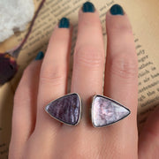Rare lepidolite ◀︎▶︎ ring in silver finished in your size