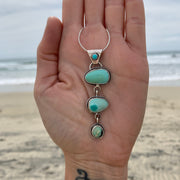 RESERVED FOR EMILY - Cascading turquoise necklace in silver